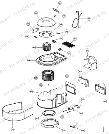 Взрыв-схема вытяжки Zanussi ZHC916X - Схема узла Section 3